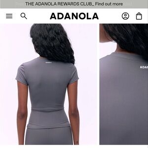 Adanola Short Sleeve Crew Neck Tee in Gray